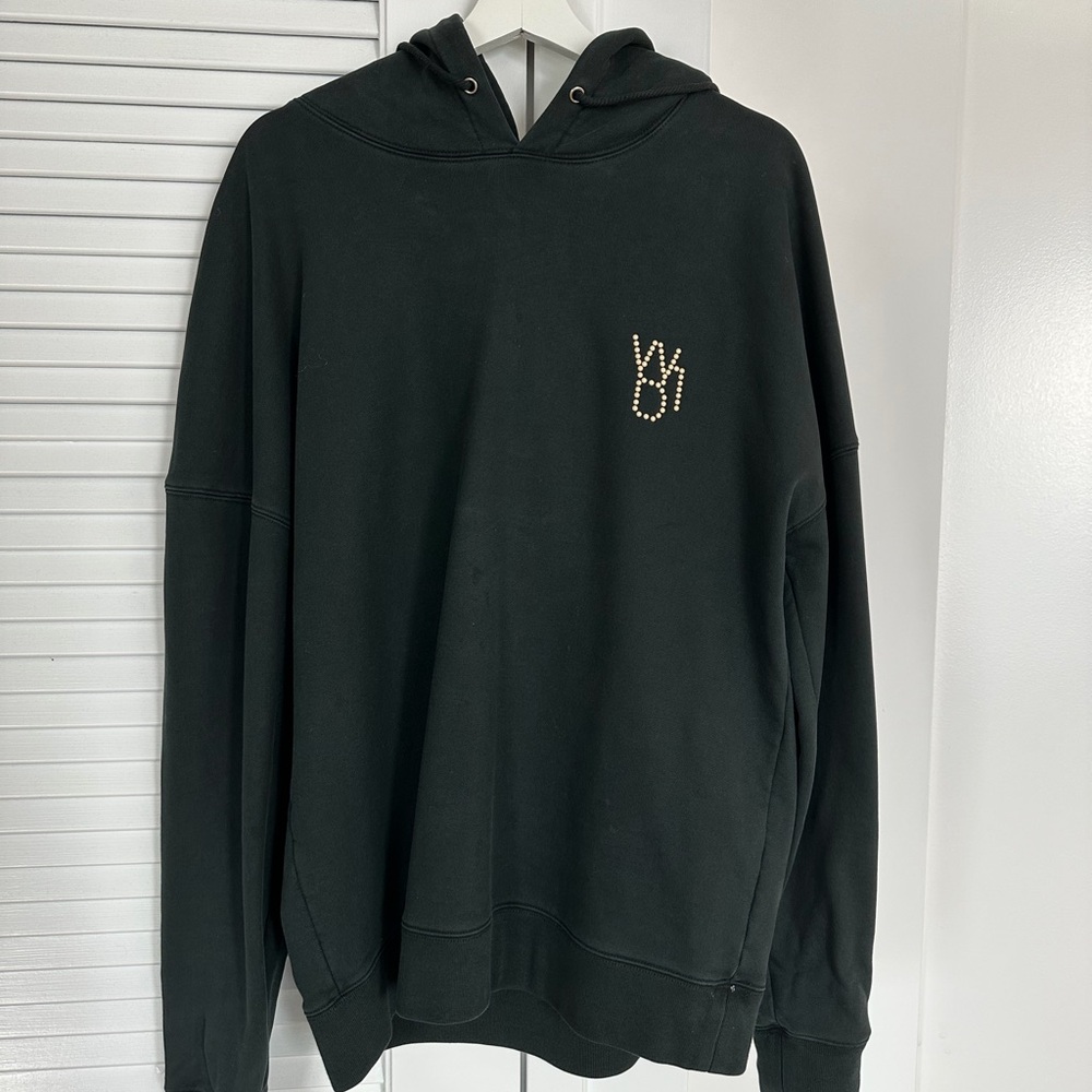 WELLDONE Pearl Dark Green Hoodie with Embellished Logo